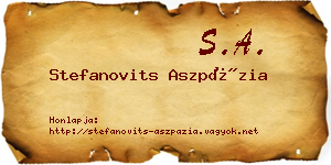Stefanovits Aszpázia névjegykártya